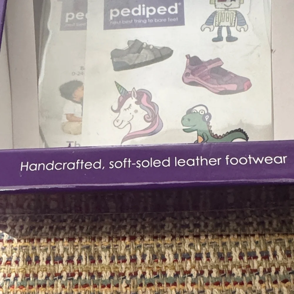 Pediped Black Leather Baby Walker Shoes
